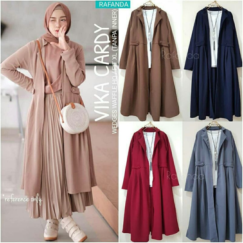 Vika Cardy, KARDIGAN WANITA MUSLIM CANTIK BAHAN WEDGES WAFFLE LD 98-110 TERMURAH PALING LARIS OOTD