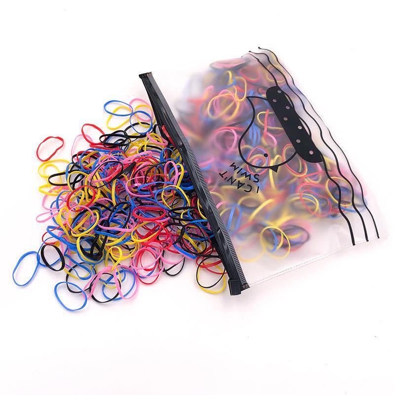 1000Pcs Korean Hot Sale Hair Rope Hair Accessories Disposable Rubber Band High Elasticity Does Not Hurt Hair Girls Baby Hair Ring