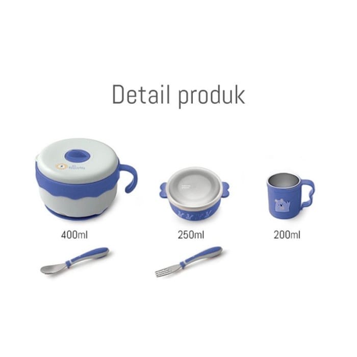 Babycare Water Heating Cooling Bowl Set 5in1(2007105) - Mangkok Makan Stainles