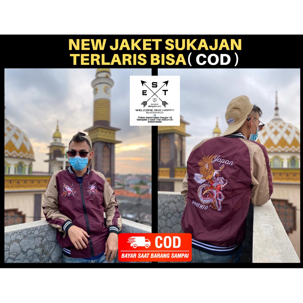 SORHA CLOTH SAKURA DRAGON X GOLDEN KOI JAKET SUKAJAN TERLARIS JAKET SUKAJAN PRIA IMPOR TERBARU
