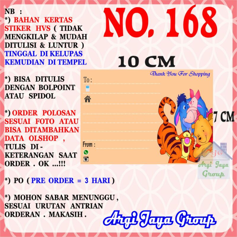 

Stiker HVS - Stiker Pengiriman - Sticker Alamat Olshop Murah Nomer 168-10x7cm