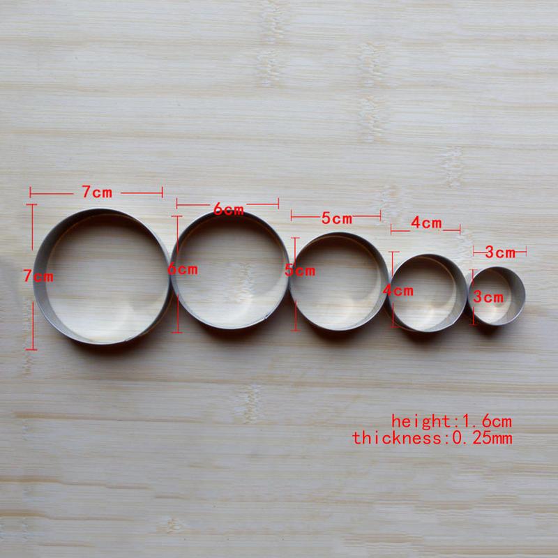 5Pcs  DIY Baking Round Circle Mold / Small Cookie Ring Mold / Dumplings Wrappers Cutter Maker Tools