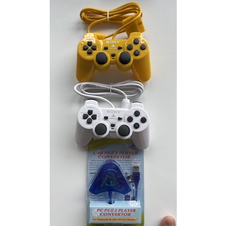 Stick ps2 warna stabilo paket(stick 2pcs)(converter 1pcs)promo