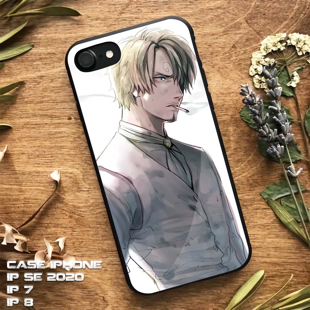 Case Kilau Glossy Iphone 7 | IP 8 | IP SE 2020 | Casing Hp | Pelindung Hp | Motif Anime One Piece Sa
