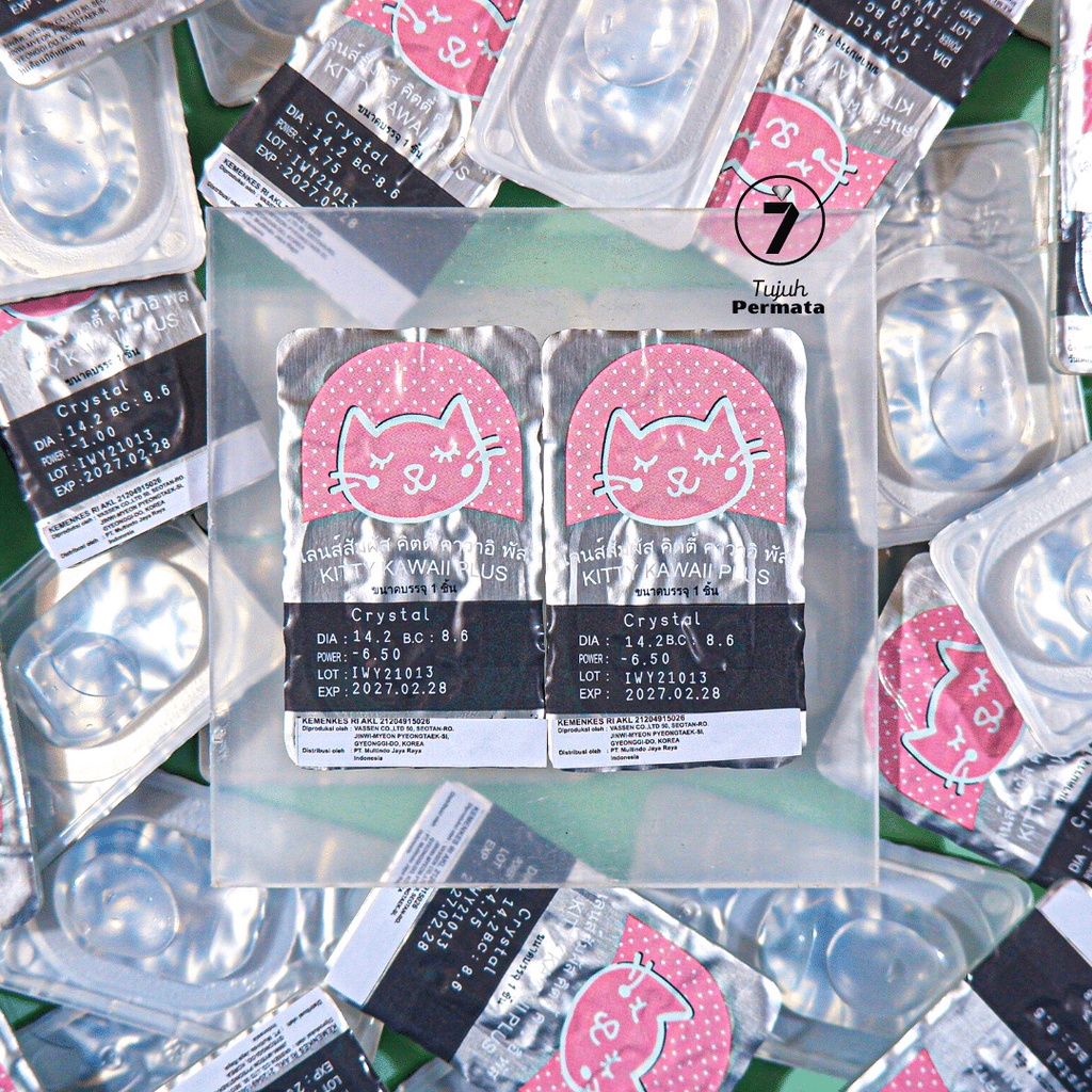 (GROSIR 49.000) CRYSTAL KITTY KAWAII SOFTLENS BENING MINUS sd -10