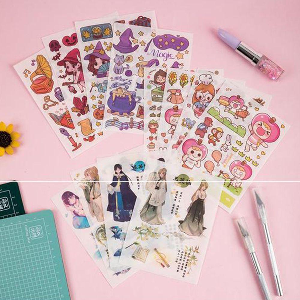 Mxbeauty Alat Tulis Stiker Set Siswa Perempuan Bujo Dekorasi Perlengkapan Sekolah Planner DIY Craft Gifted Box Diary Scrapbooking Stickers