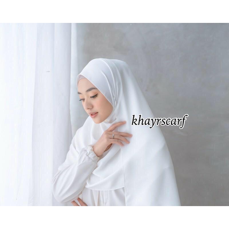 Hijab Promo Alisya Shawl Pashmina Diamond Signature / part 1 / Khayr Scarf-putih