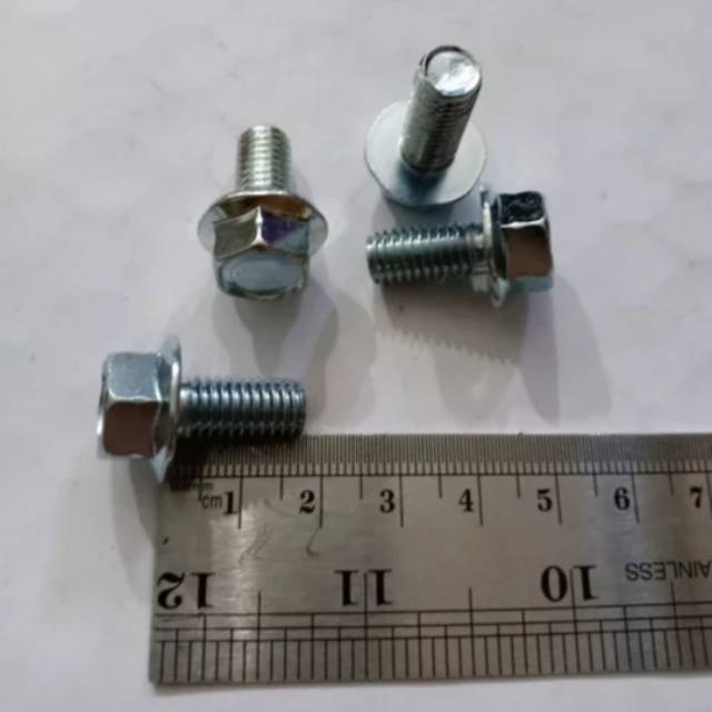 Baut Topi 12 8x15 Putih Flange Bolt