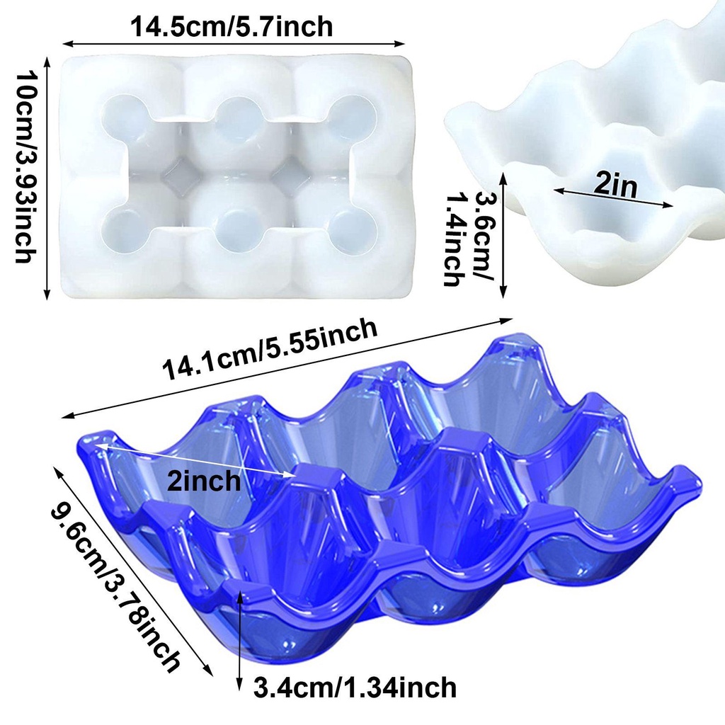 Cetakan Holder Telur Model 6 Lubang Bahan Silikon Untuk Perlengkapan Pernikahan
