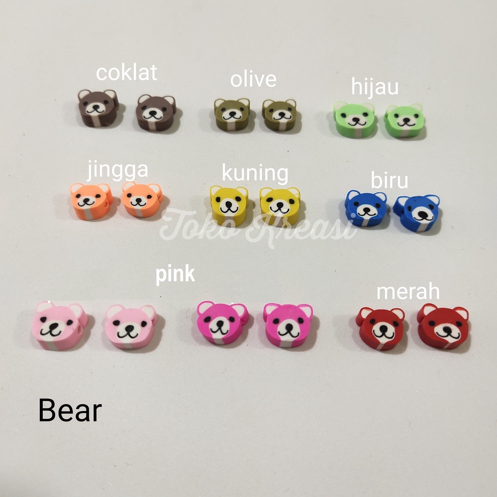 Clay Polymer mini Bros  motif uk 9mm - 12 mm per pcs