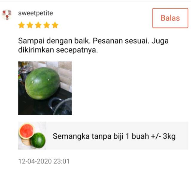 KIRIM INSTAN Semangka Merah Tanpa Biji