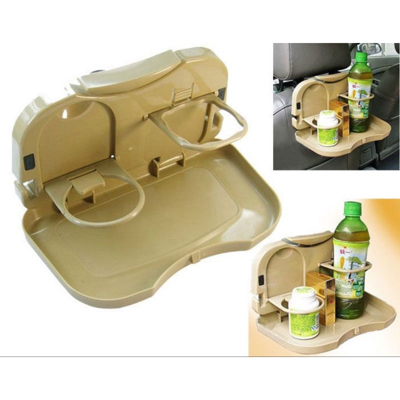 Travel Dining Tray Meja portable mobil botol Car Rak Lipat Minum Makan Rack Gantung Belakang Jok mudik