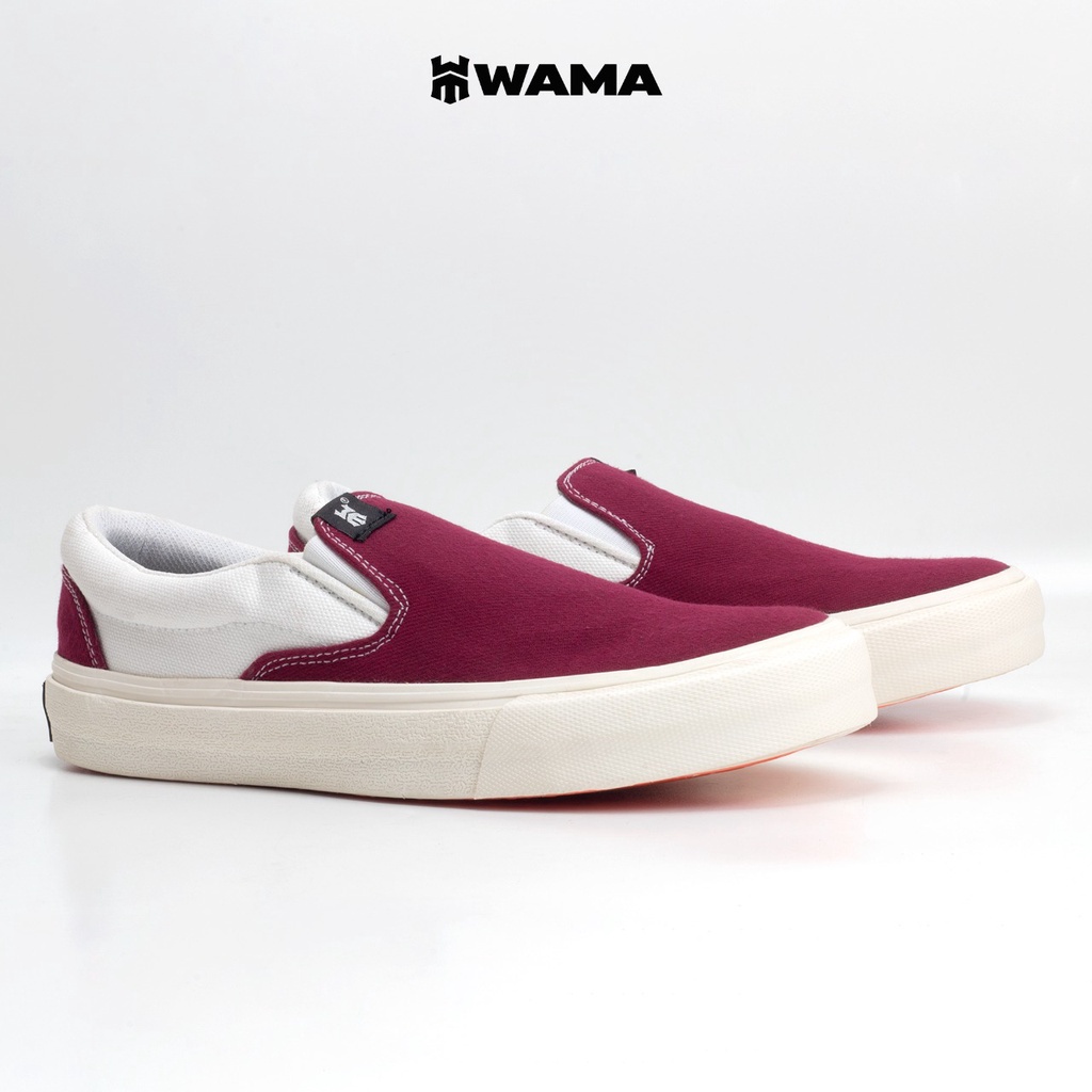 WaMa 36-43 Slip On Maroon Sepatu Sneakers Pria Wanita Skate BMX Original Product Wallace Maximum