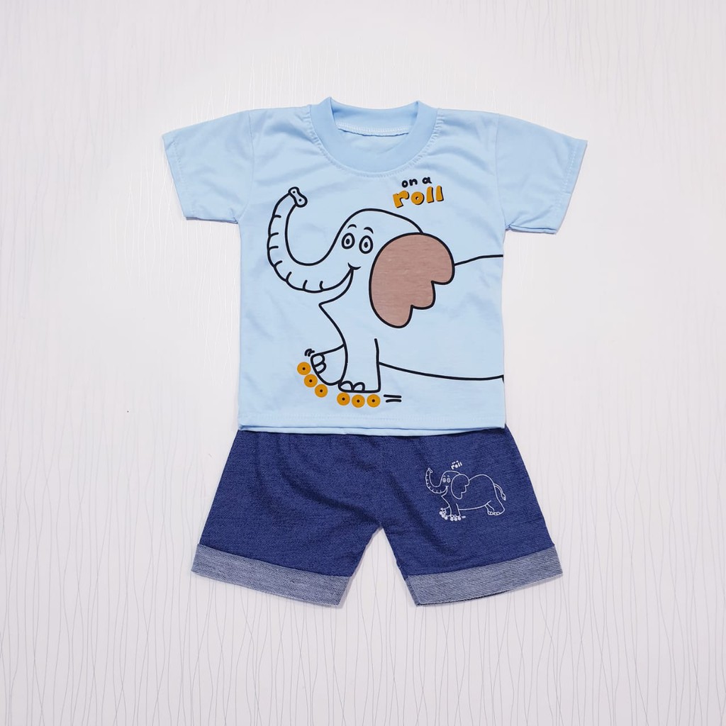 setelan oblong anak laki-laki usia 0-12 bulan / pakaian bayi cowo baju baby gracia