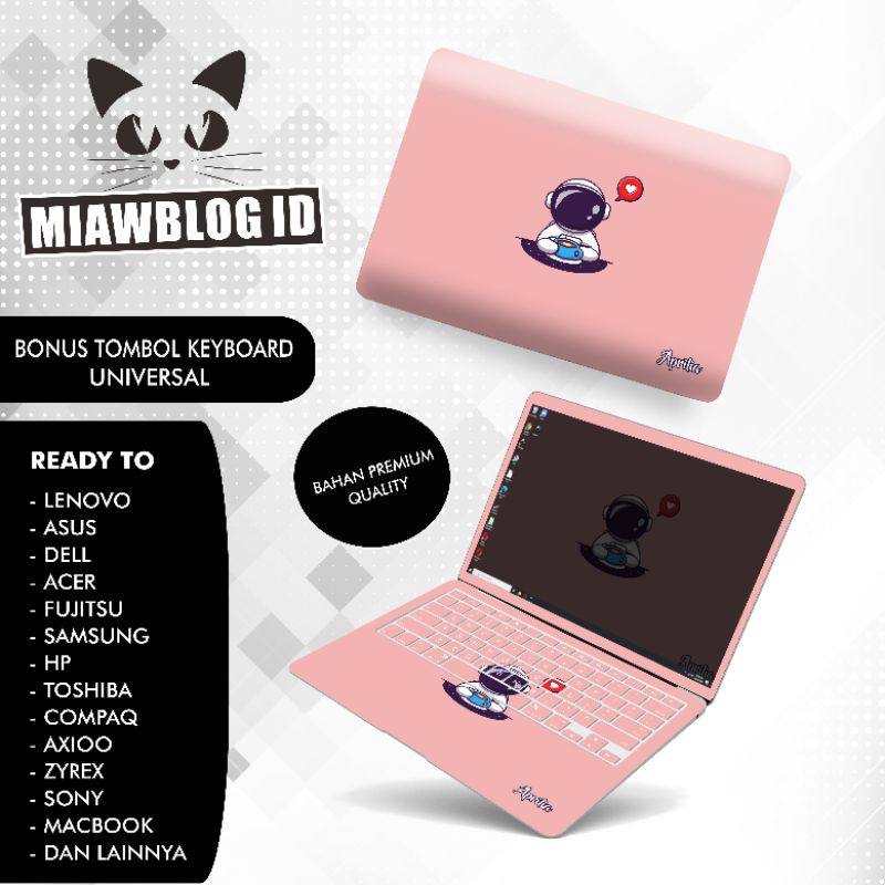 Garskin Laptop Custom Full Body Cute Cappucino Astronaut