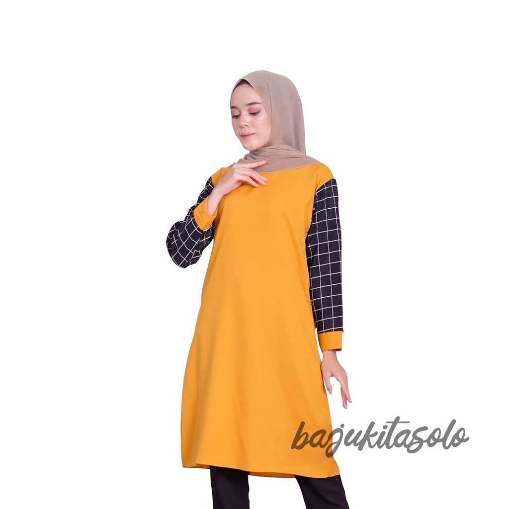 ABIE TUNIK || TUNIK KOMBINASI KOTAK KOTAK