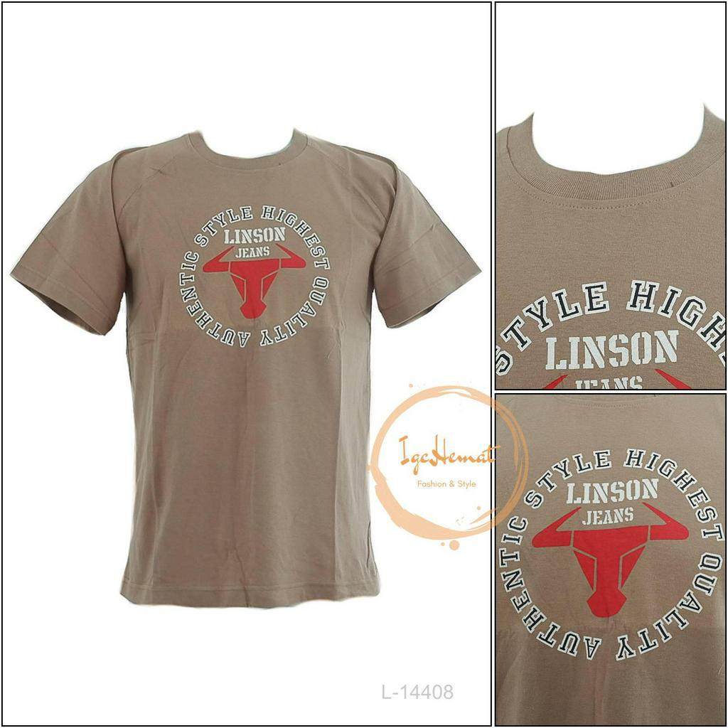 KAOS OBLONG LAKI LAKI LENGAN PENDEK COKLAT MUDA LINSON ALL SIZE[L14408]