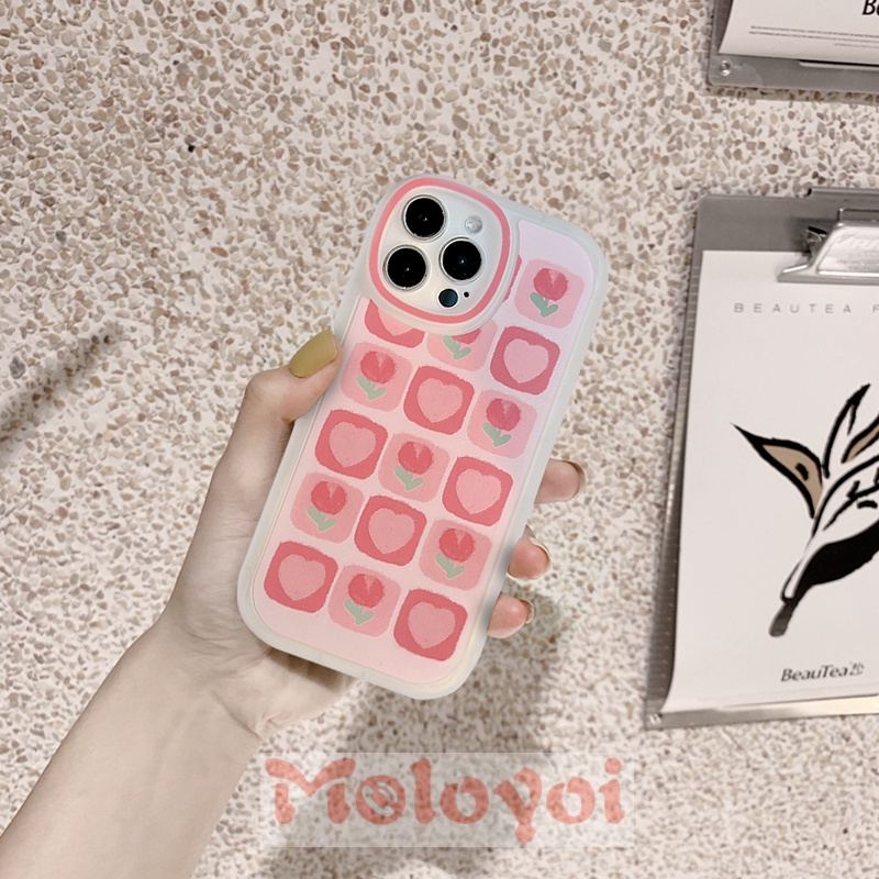 Soft Case TPU Motif Bunga Tulip Untuk IPhone 11 13 12 Pro Max 7 8 6 6s Plus XR XS Max X SE 2020