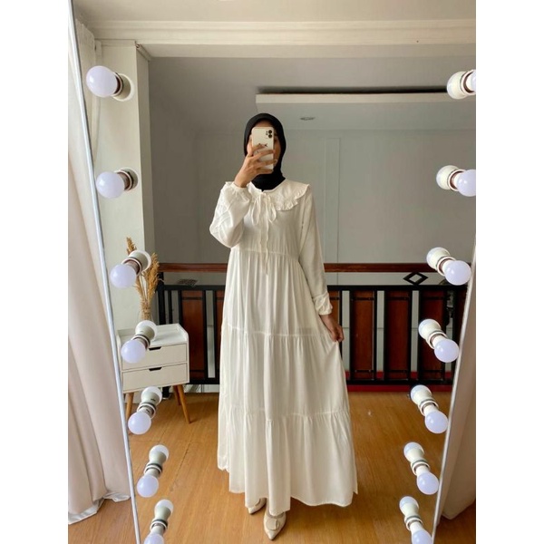 BYLIFELOW MAXY Dress (White) - DRESS PREMIUM - DRESS TWILL RAYON - DRESS MURAH