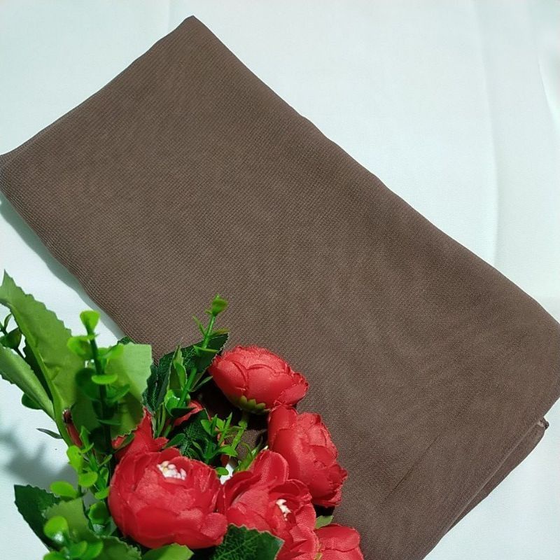 (TERMURAH) hijab Segiempat Bella Square Pollycotton premium-Dark milo