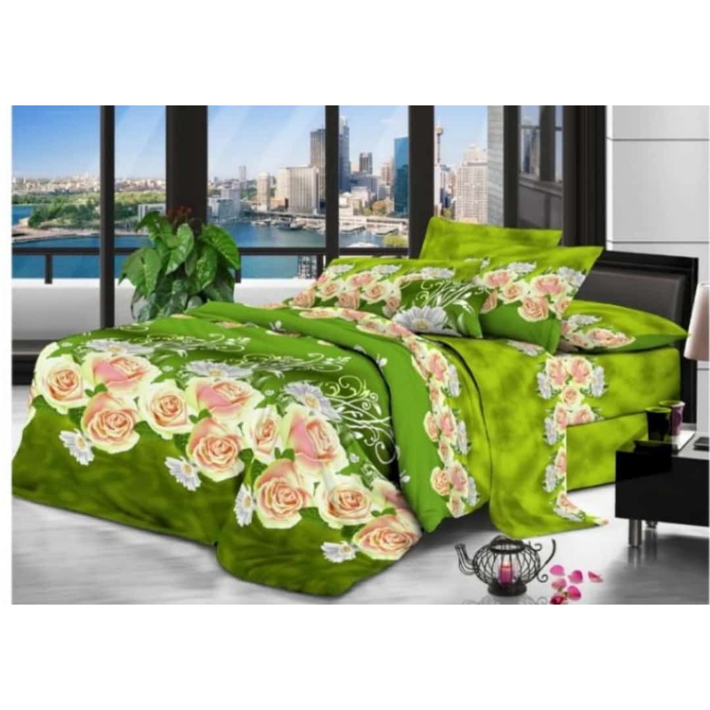 1 SET SEPRAI BAHAN BONITA UKURAN JUMBO 180X200 LENGKAP SARUNG BANTAL DAN SARUNG GULING