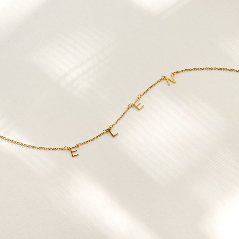 Kalung Rumbai Prilly Custom Ukir Nama Lapis Emas