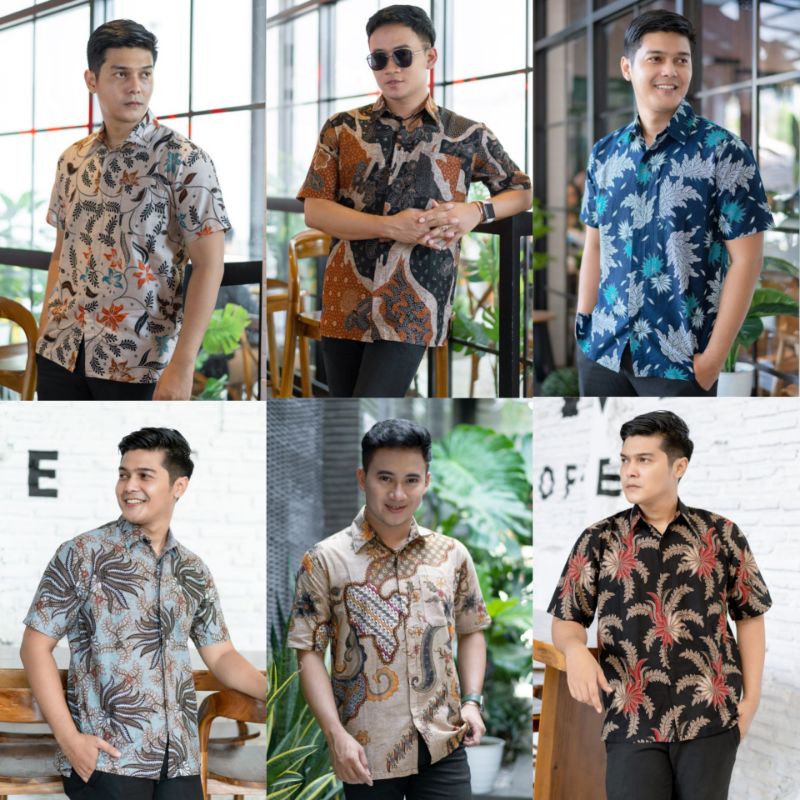022 Zahira Batik HRB026 Kenongo Hem Kemeja Batik Pria Lengan Pendek