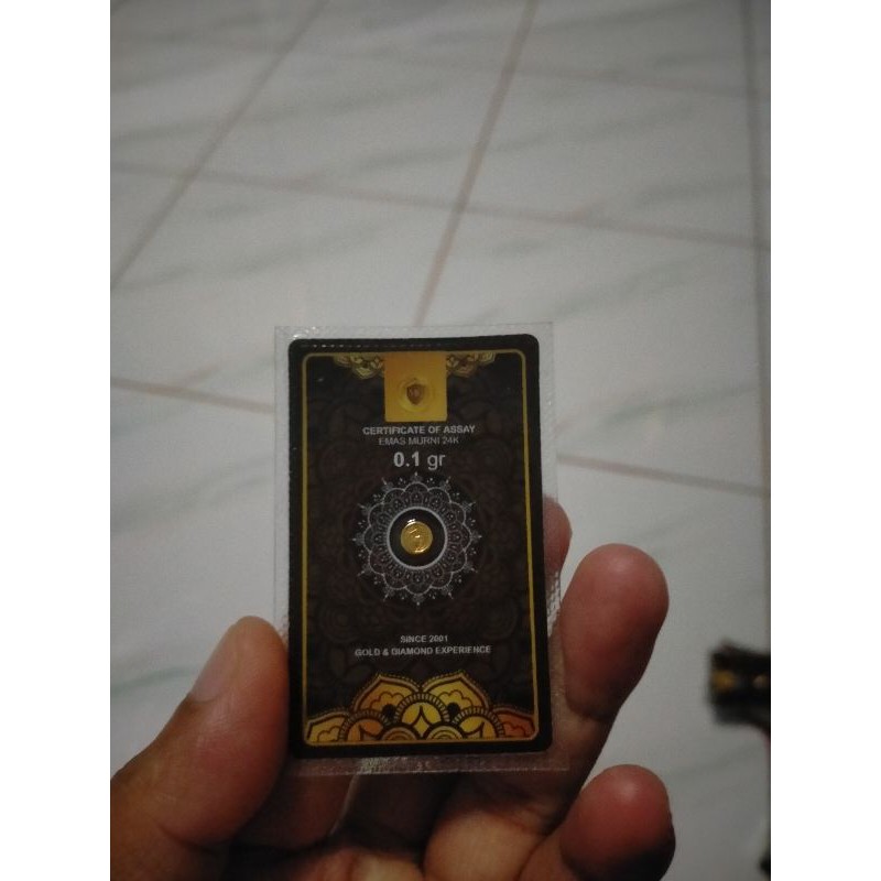 Minigold Logam Mulia 24 Karat 0,1 Gram