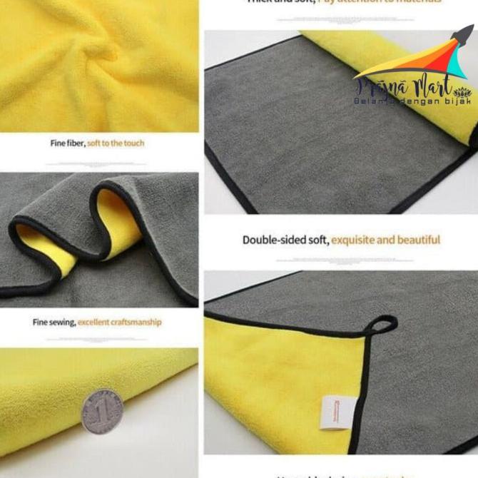Murah Lap Mobil 2 Sisi Microfiber 30X30 - Lap Motor 2 Sisi Microfiber Bagus