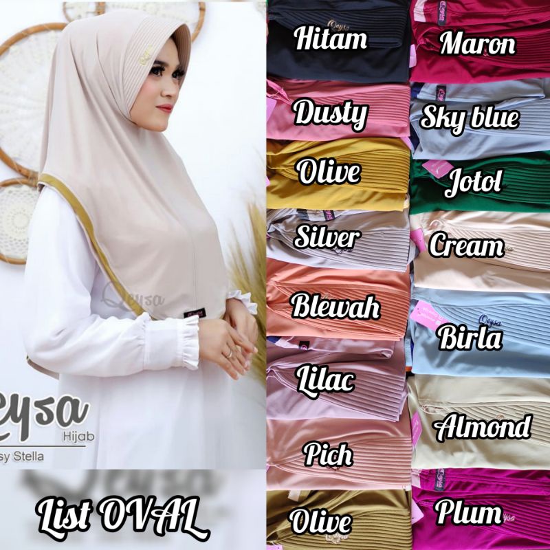 Promo hijab Qeysa List Oval (bisa cod)