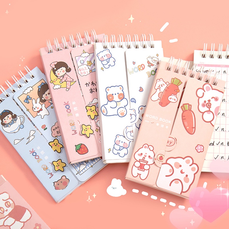 Cute Cartoon English Word Notebook Portable Coil Notebook