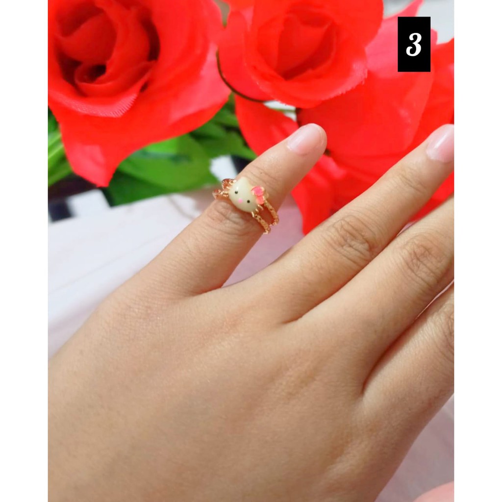 Cincin Anak Hello Kitty Fleksibel Bercahaya Xuping (COD)