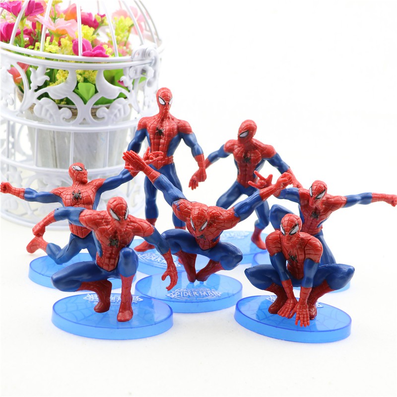 &lt;Available&gt; 7pcs/set Marvel The Avengers Spider Man Action Figures Spider Man Doll Model Toy Collectible Children Gifts