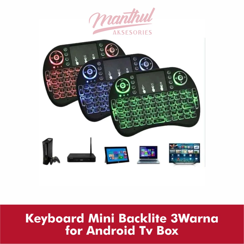 Keyboard Mini Backlite 3Warna for Android Tv Box