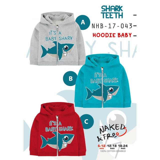 jaket hoodie shark