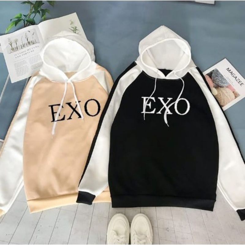 officialShop Sweater EXO Hoodie Kombinasi Wanita Lengan Panjang