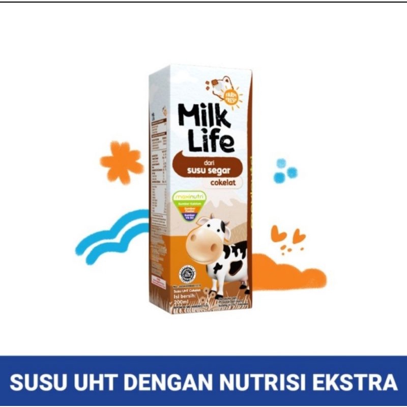 

Susu UHT Milklife 200ML TENS Chocolate, Susu UHT Milklife Coklat