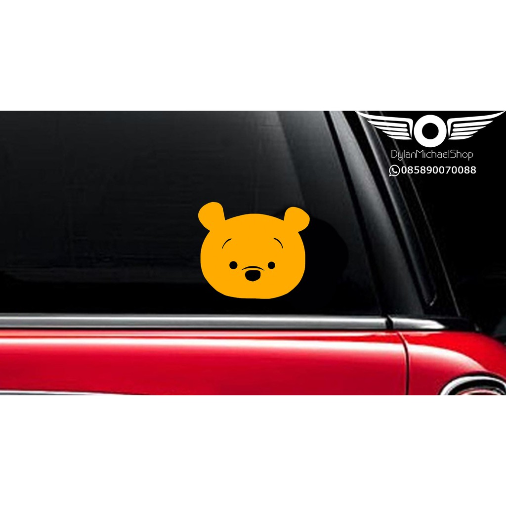 Stiker Mobil Winnie The Pooh Teddy Head Cute Tsum Vinyl Decal Sticker