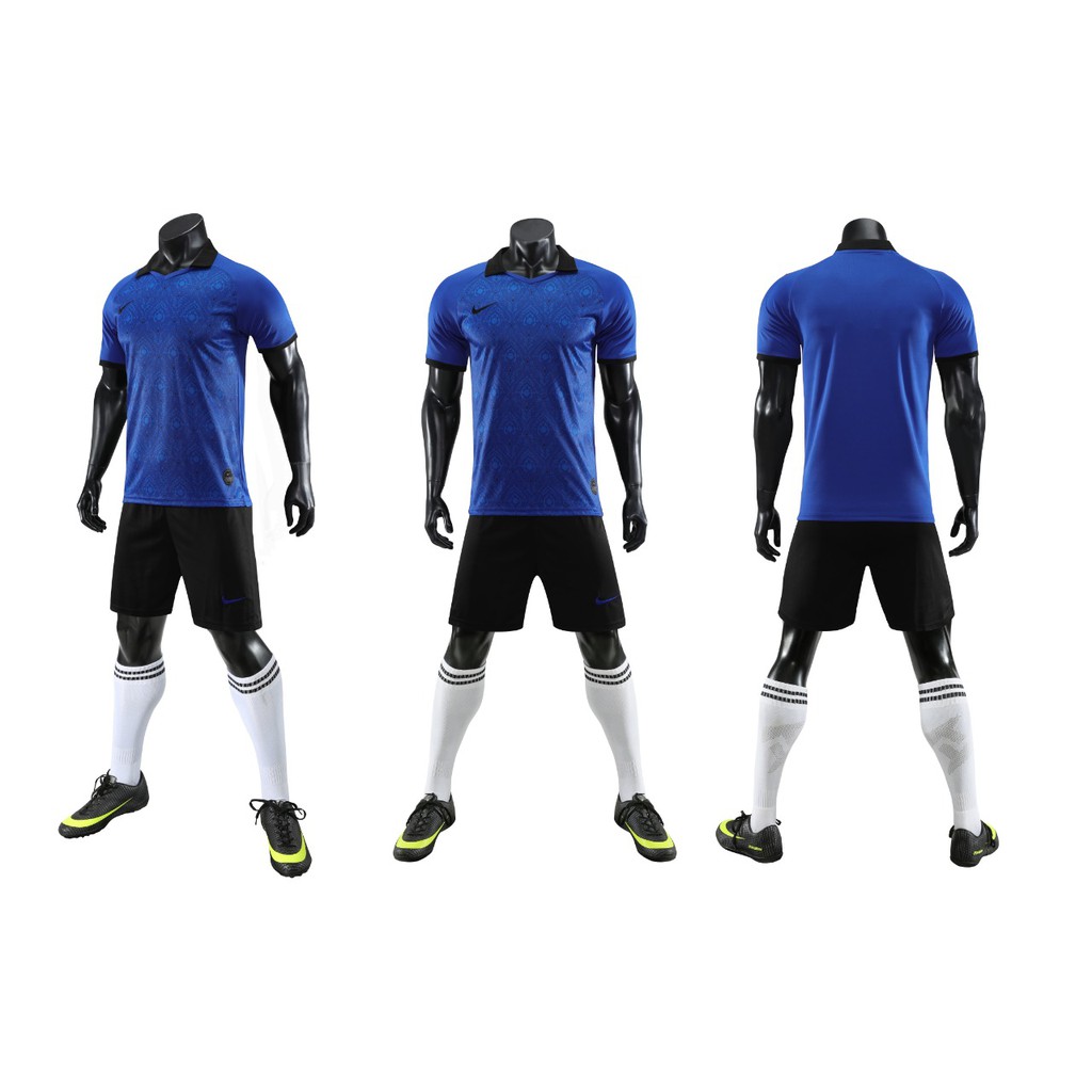 NK MtF6 PAKET IMPORT SETELAN JERSEY FUTSAL SEPAKBOLA GRADE ORI NIKE KERAH BIRU BENHUR