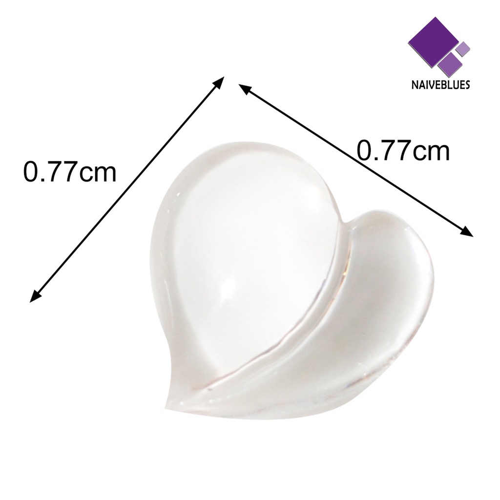 Naiveblue 25Pcs / Set Ornamen Hati 3D Multifungsi Bahan Resin Untuk Aksesoris Nail Art DIY Charms