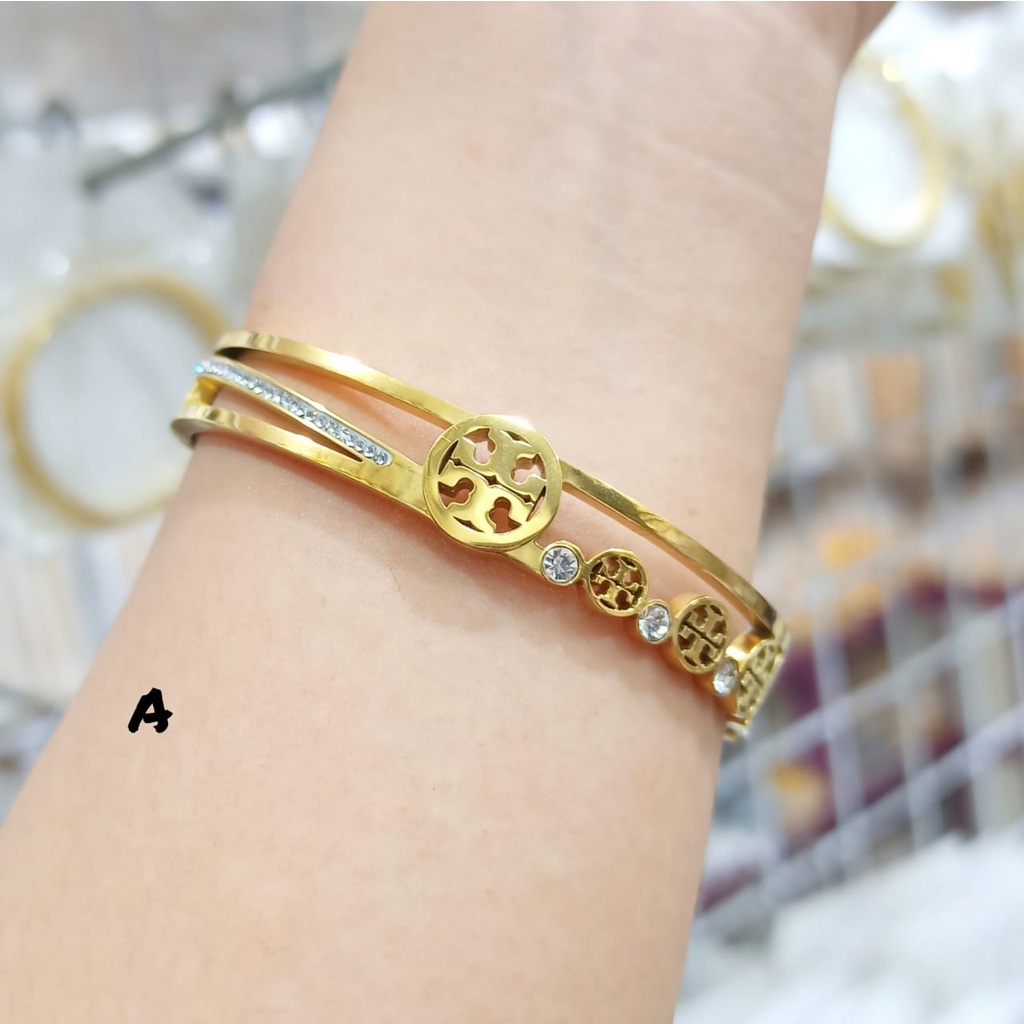 Gelang Bangkok Permata TITANIUM GOLD Logam Emas Hongkong Tidak KARAT&amp;Tidak Luntur terkini