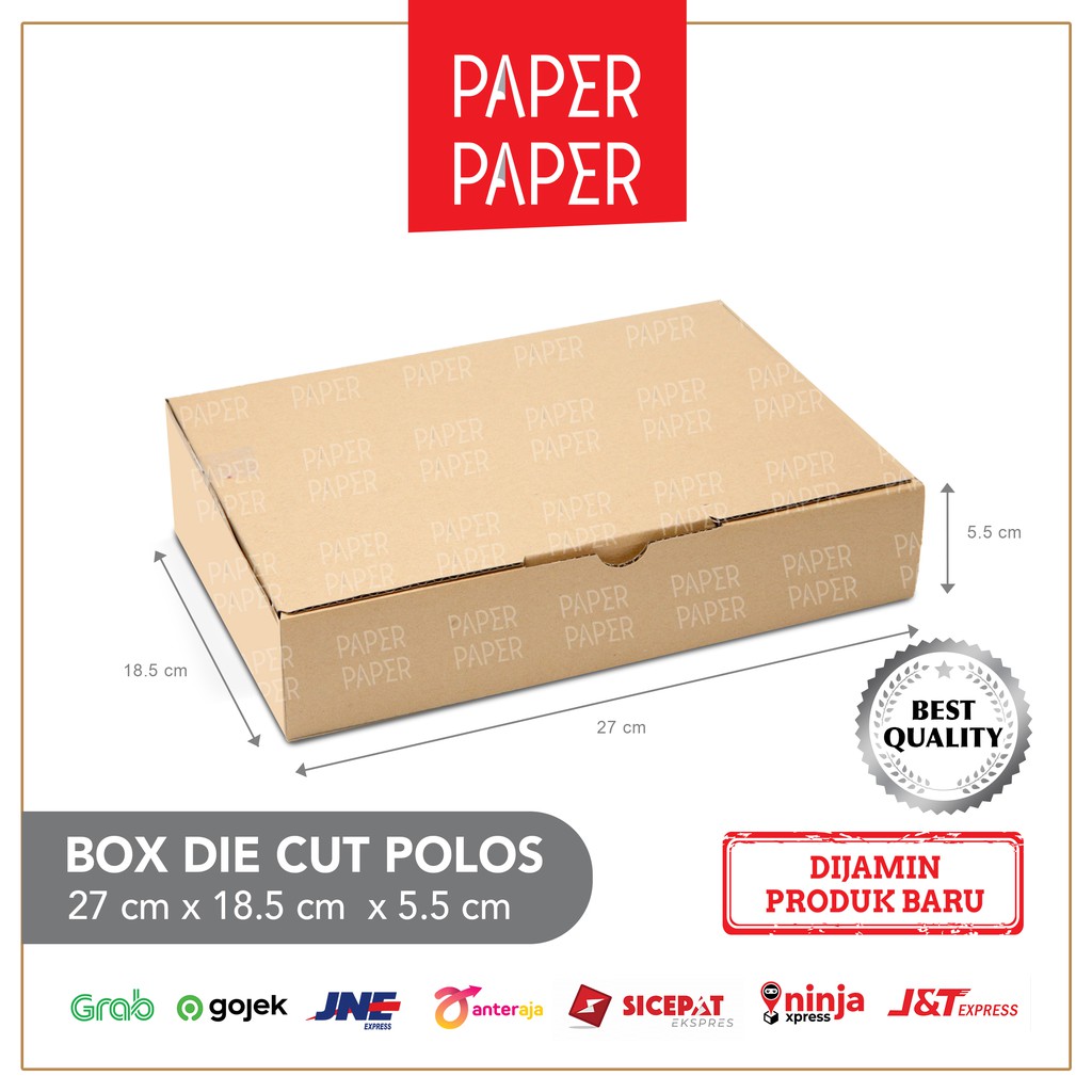 

Kardus Box Karton Die Cut 27x18.5x5.5 Polos - Baru - Murah