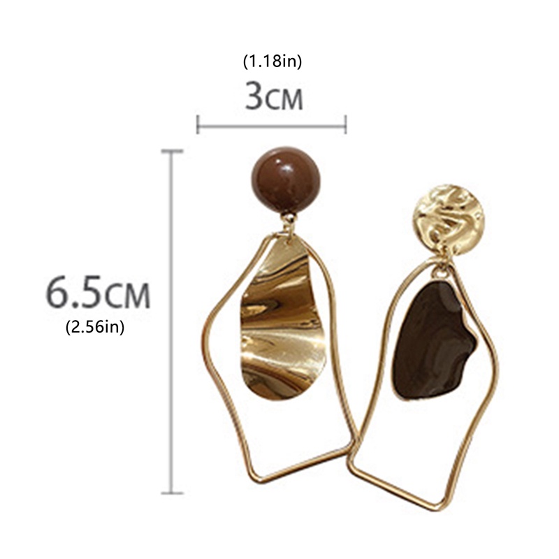 Anting Klip Bentuk Bulat Geometris Tidak Menusuk Bahan Logam Gaya Retro Korea Untuk Wanita