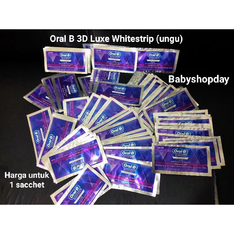 Oral B 3D White Whitestrip Luxe, Pemutih gigi whitestrip luxe oral B