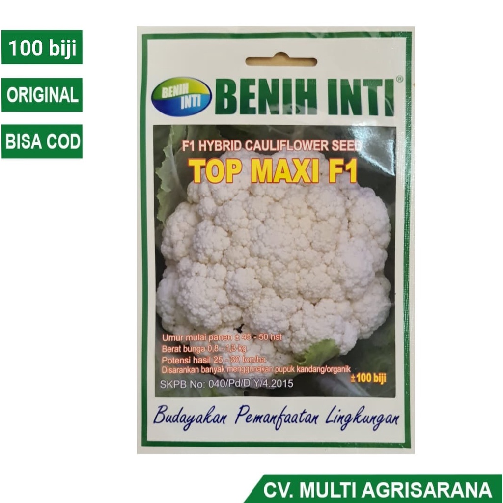 Benih Bibit Kembang Kol - Cauliflower Top Maxi F1 isi 100 butir