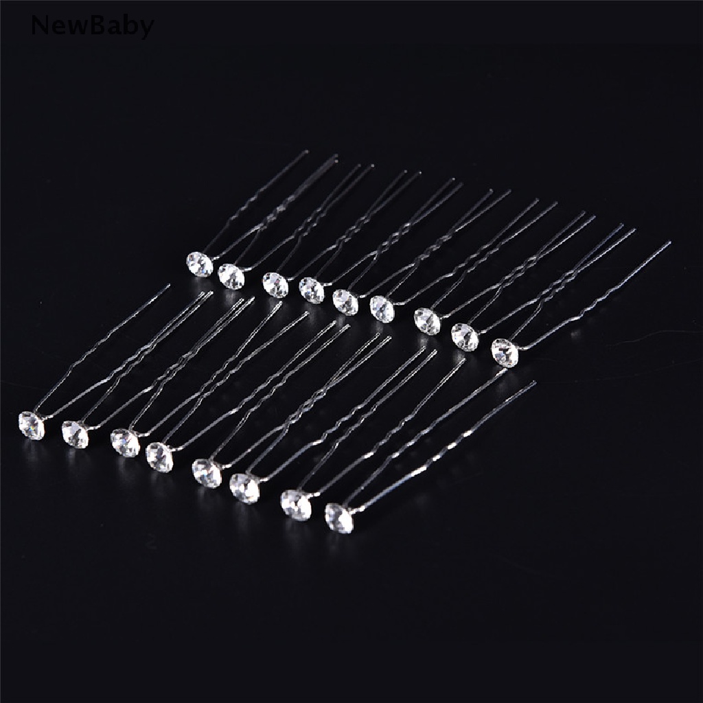 NewBaby 20PCS Clear Crystal Rhinestone Diamante Wedding Bridal Prom Hair Pins Hairpin ID