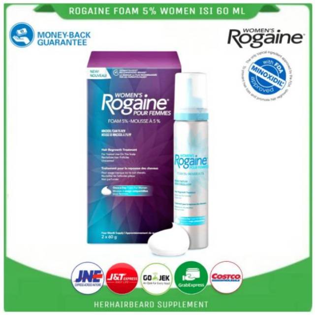 Rogaine foam womens - minoxidil foam 5% - rogaine women's pour femmes - perawatan rambut wanita