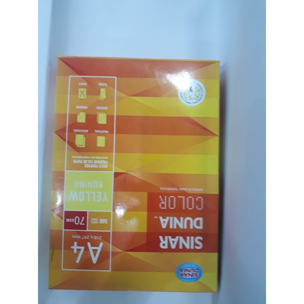 

Sinar Dunia HVS Warna kuning A4 70Gsm