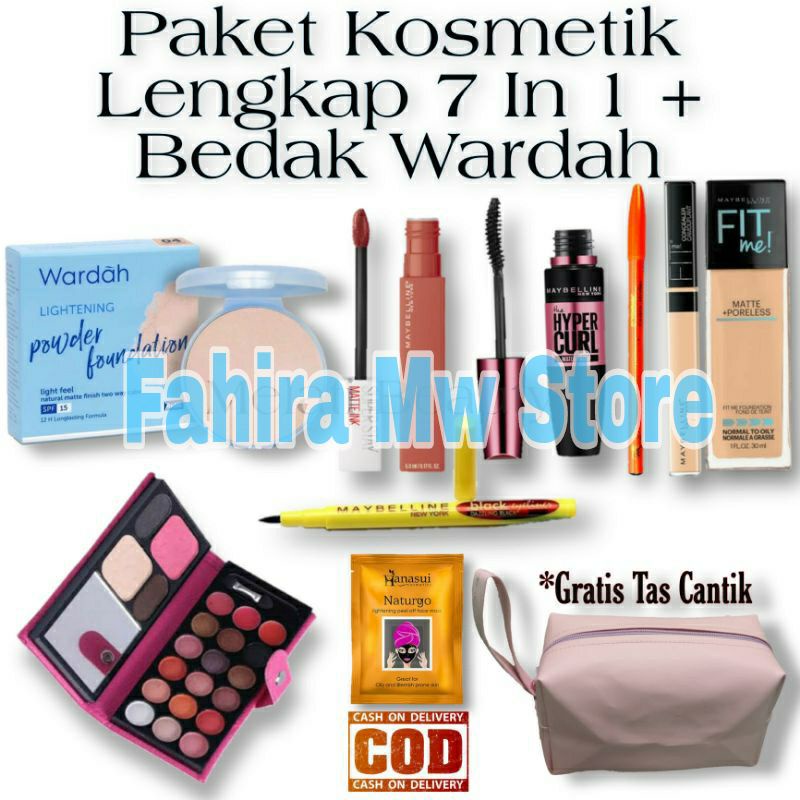 Paket Kosmetik Lengkap Wardah 7 In 1 / Paket Kosmetik Lengkap / Make Up Wanita