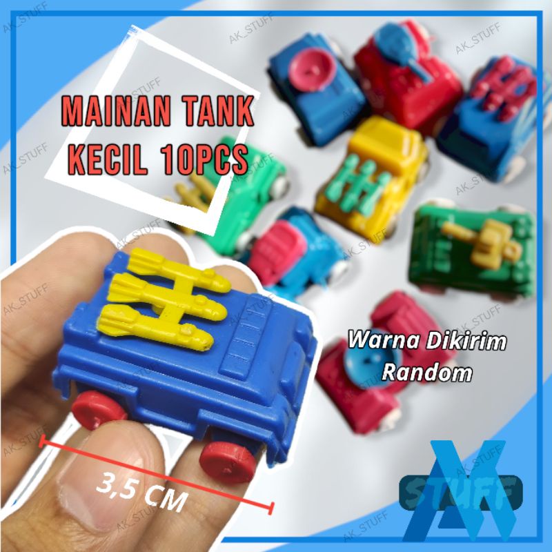 Mainan Mobil Tank Kecil 10PCS Mini Mainan Jadul Mainan Murah Mainan Grosir Mainan Serba 1000 Paket U